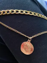 Collar Vintage multicapa con forma de moneda para mujer, Gargantilla, Color dorado y plateado, retrato de moda, cadena gruesa, joyería