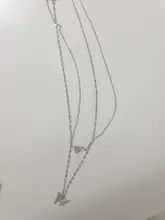 Colgante de doble capa con forma de mariposa para mujer, Gargantilla de Color plata de ley 925, cadena redondo, exquisita, regalo de boda, joyería fina