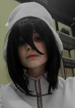 HAIRJOY Jet-Peluca de Cosplay, pelo sintético recto corto, fibra resistente al calor, color negro