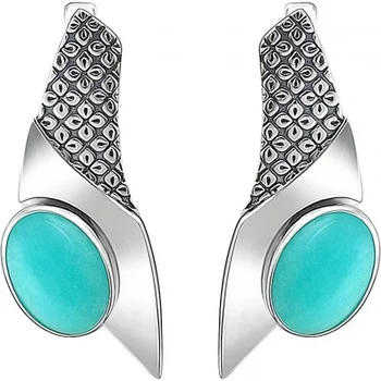 Esthete earrings with 2 Moonstone made of black silver 
Esthete earrings with 2 Moonstone made of black silver