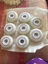 8 unids/lote 90A 72mm 76mm 80mm 90mm 100mm 110mm intermitente de ruedas de la PU Flash LED patinaje en línea slalom rueda de patines