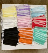 Mascarilla desechable no tejida para adultos, máscara facial protectora de 3 capas, antipolvo, transpirable, color negro