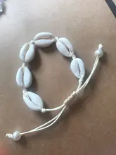 Pulsera de conchas con cuentas de punto para mujer, joyería Bohemia, accesorios de perlas naturales, brazaletes de cuerda, tamaño Adj