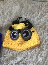 Pelele con capucha para recién nacido, atrezos para fotografía de bebés, ropa de punto de ganchillo para bebé, traje infantil, botón, Minions