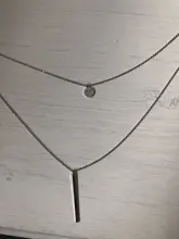 Collar de doble capa de Plata de Ley 925, redondo brillante, circón completo, collares con colgantes largos, regalo para niña, accesorios finos NK062