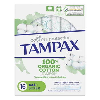 Super Tampons ORGANIC Tampax (16 uds)
Super Tampons ORGANIC Tampax (16 uds)
