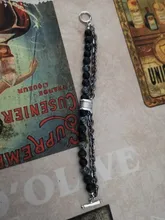 Pulsera de acero inoxidable con cuentas de ojo de tigre para hombre, cadena de eslabones de acero inoxidable, brazalete de Yoga, joyería para hombre 2020