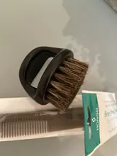 Cepillo de afeitar de piel de jabalí salvaje para hombre, utensilio de limpieza Facial para barbería, herramienta de afeitar con mango