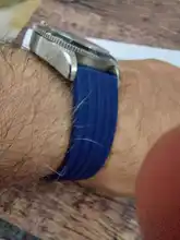 Correa de silicona para reloj, repuesto de goma de 18/20/22/24mm, correa de reloj con patrón de rayas, pulsera plegable, herramienta de hebilla de acero inoxidable