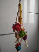 Juguetes de loros para pájaro, columpio para mascota, Pájaro de mimbre colorido, cuerda, juguetes de loros, juguete colgante para escalar