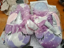 Zapatos de invierno con viñetas de animales para niñas, zapatillas de unicornio para casa