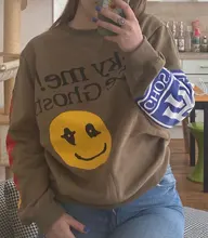 Sudadera con capucha de Kanye West para hombre y mujer, ropa con diseño de logotipo de Lucky me I see Ghost, chándal de algodón de serie Tour para Otoño e Invierno