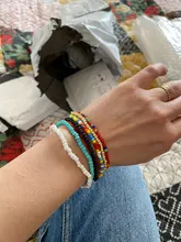 HangZhi 2020 nuevo 7 unids/set moda Simple Multicolor Boho elástico semillas cuentas pulseras para las mujeres joyería de la personalidad
