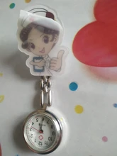 Reloj de bolsillo con movimiento de cuarzo y aguja luminosa, diseño de enfermera