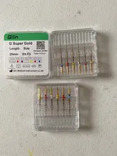 Limas dentales doradas y flexibles, endodoncia dorada de 25mm, instrumento de niquelado