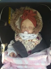 Sombrero de flores a rayas para niñas pequeñas, turbante anudado gorra tejida para niños, gorro utilería para fotos, regalos, 1 Uds.