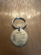 LLavero de regalo familiar personalizado, grabado de fotos, nombre, fecha de nacimiento, cadena de llave personalizada para recién nacidos y bebés