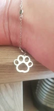 Gran oferta de Color oro lindo huellas de animales perro gato huellas de zarpa collares con colgantes de las mujeres de joyas de acero inoxidable