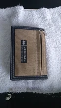 Billetera corta Trifold para hombre, con ventana de identificación, Bolsa porta tarjetas de Velcro Simple, monedero pequeño de bolsillo de lona
