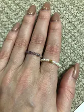 Momiji-Anillo de perlas ovaladas para mujer, elástico ajustable, cuentas de perlas con acero inoxidable, regalos de joyería