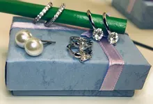 ANENJERY de Plata de Ley 925 de circón brillante geométrico pequeño aro pendientes para las Mujeres Nuevo versátil accesorios oído S-E1441