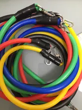 Set de Bandas de Resistencia, gomas bandas elasticas fitness para entrenar con soporte de 100lbs, Kit de Bandas para Entrenar con 5 tubos, 4 Manijas de Hule, Correas para Tobillos, Anclaje para puerta