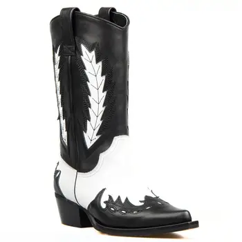 FootCourt- Black White Genuine Leather Women Boots Pointed Toe Western Cowboy Boots Lady Mid Calf Boots Handmade
FootCourt- Black White Genuine Leather Women Boots Pointed Toe Western Cowboy Boots Lady Mid Calf Boots Handmade