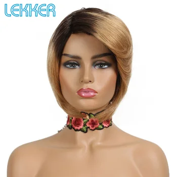 Lekker Short Bob Human Hair Wig With Bangs Colored Brazilian Human Hair Wigs For Black Women Ombre Brown Burgundy Hair Full Wig 
Lekker Short Bob Human Hair Wig With Bangs Colored Brazilian Human Hair Wigs For Black Women Ombre Brown Burgundy Hair Full Wig