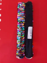 2 uds. De pulseras Slap con purpurina y lentejuela sirena, brazaletes con parches de dos colores para niños, decoración de fiesta, juguetes, accesorios de pulsera