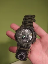 Reloj militar de camuflaje para hombre, pulsera de cuarzo LED resistente al agua hasta 50m, para deportes al aire libre, brújula, termómetro, reloj de emergencia