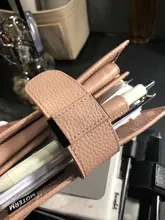 Moterm-lápiz elástico de cuero para cuaderno, suministros escolares, soporte pinza pluma