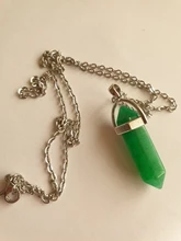 Collar de cuero colgante Hexagonal de acero inoxidable para hombre y mujer, cristal Natural, amuleto de joyería, aumenta la energía del cristal