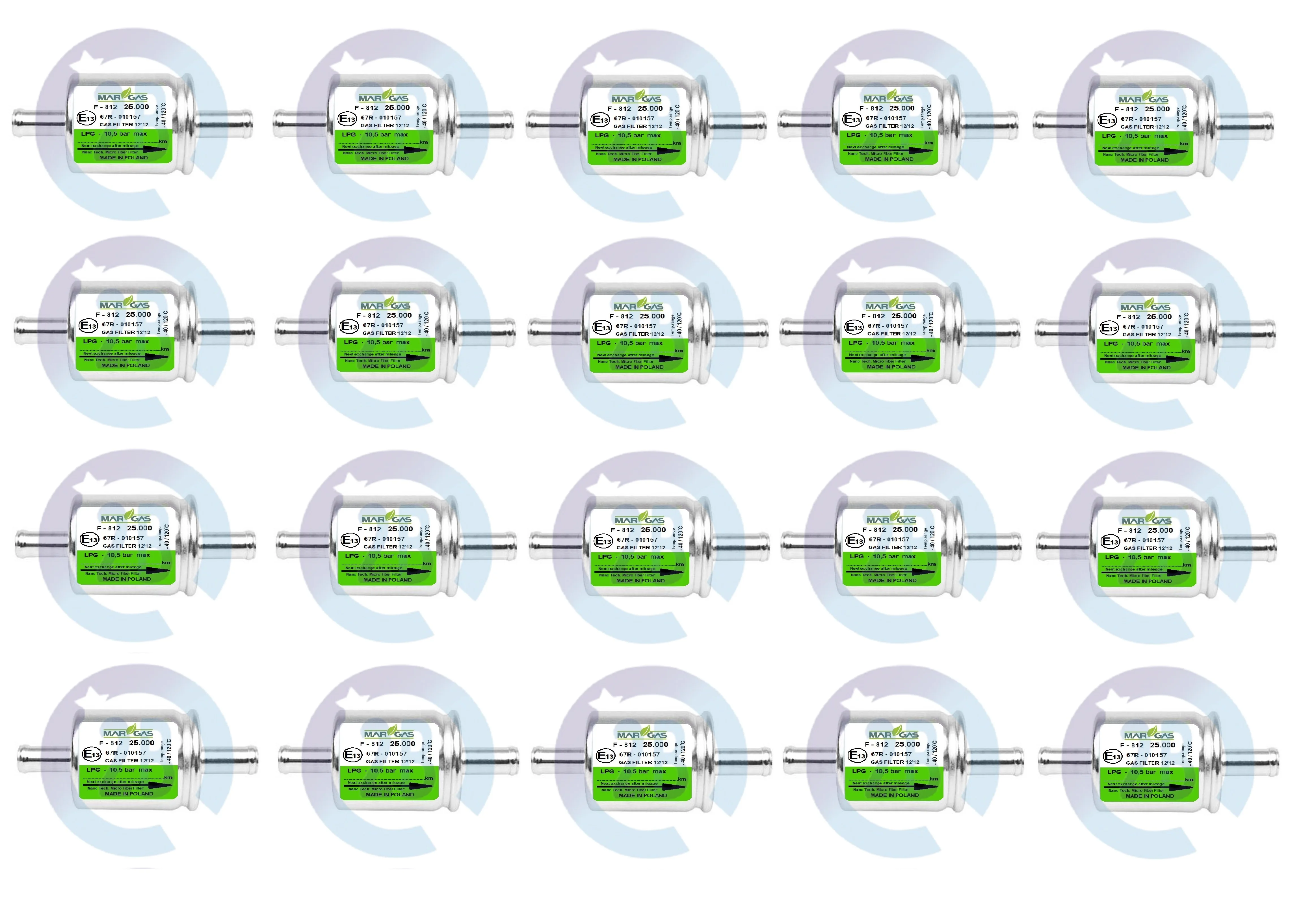 20 шт. микрооптоволоконные фильтры LPG GPL для замены на каждый 25000 км Zenit Digitronic EuropeGas