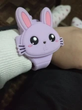 Relojes de goma con dibujos para niños, relojes infantiles electrónicos de goma con, con animaciones de conejos, funda abatible