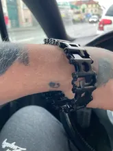 Pulsera multifunción de acero inoxidable para bicicleta, Kit de herramientas de conducción de perno, pulsera de banda de rodadura, herramienta fácil de usar para exteriores