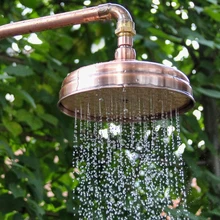 Extension-Pipe Shower-Head Bathroom-Accessory Rainfall Copper Antique Standard Round