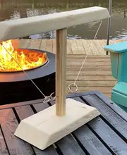 ¡Ganchos! Anillo de lanzamiento con escalera de tiro, juegos artesanales, juegos de Craggy hechos a mano, ganchos de madera para bares, juguetes para el hogar