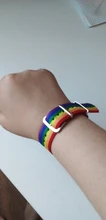 Pulseras bisexuales trenzadas para hombres y mujeres, pulseras trenzadas del orgullo de los homosexuales, del arco iris de Nepal, joyería de amistad