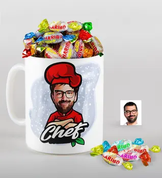 Personalized Men Chef Caricature Of mug And Haribo Candy Gift Seti-10
Personalized Men Chef Caricature Of mug And Haribo Candy Gift Seti-10