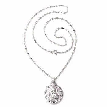 Pendant 925 Sterling silver m scapular 21mm. Virgin of Carmen Heart of Jesus chain 50cm. Flat smooth
Pendant 925 Sterling silver m scapular 21mm. Virgin of Carmen Heart of Jesus chain 50cm. Flat smooth