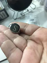 Anillo de acero inoxidable personalizado para mujer, sello de letra con parte superior redonda gruesa, Punk, joyería de moda