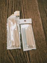 Quitacutículas de madera para uñas, removedor de diamantes de imitación portátil de doble cabeza, decoración de cutículas, 10/20/50/100 Uds.