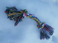 Cuerda de hueso trenzado duradera para mascotas, 1 Uds., Algodón Doble para perros y cachorros, juguetes suministros para mascotas, Color aleatorio