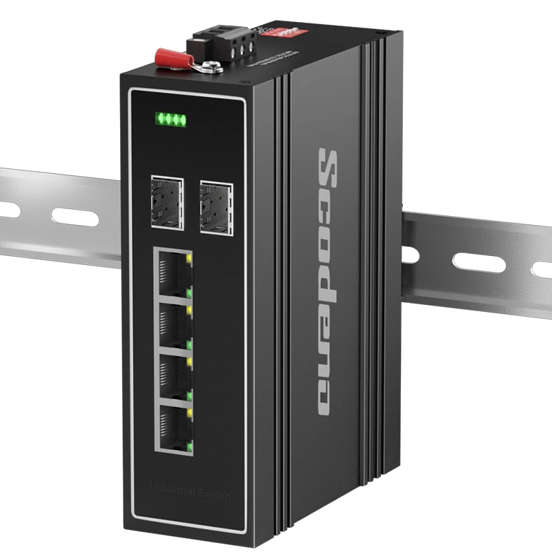 Industrial 4-Port Gigabit Unmanaged IEEE802.3af/at 2-Port 1G SFP DIN Rail IP40 Ethernet PoE Switch
Industrial 4-Port Gigabit Unmanaged IEEE802.3af/at 2-Port 1G SFP DIN Rail IP40 Ethernet PoE Switch
