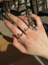 Anillo de estilo gótico para hombre y mujer, sortija de serpiente con diseño de garra de dragón y animales, Estilo Vintage, Punk, Hip Hop, apertura ajustable, regalo de joyería