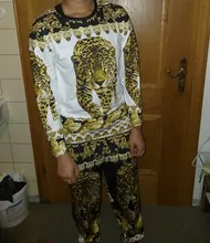 Camiseta de manga larga para hombre, camiseta informal de tigre 3D, pantalones, ropa de 2 piezas, traje de dragón de estilo chino, otoño e invierno, gran oferta