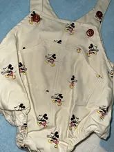 Disney-mameluco para bebé recién nacido, Mickey Mouse, sin mangas, para niños y niñas, con botón sólido, informal, con tirantes, pelele triangular