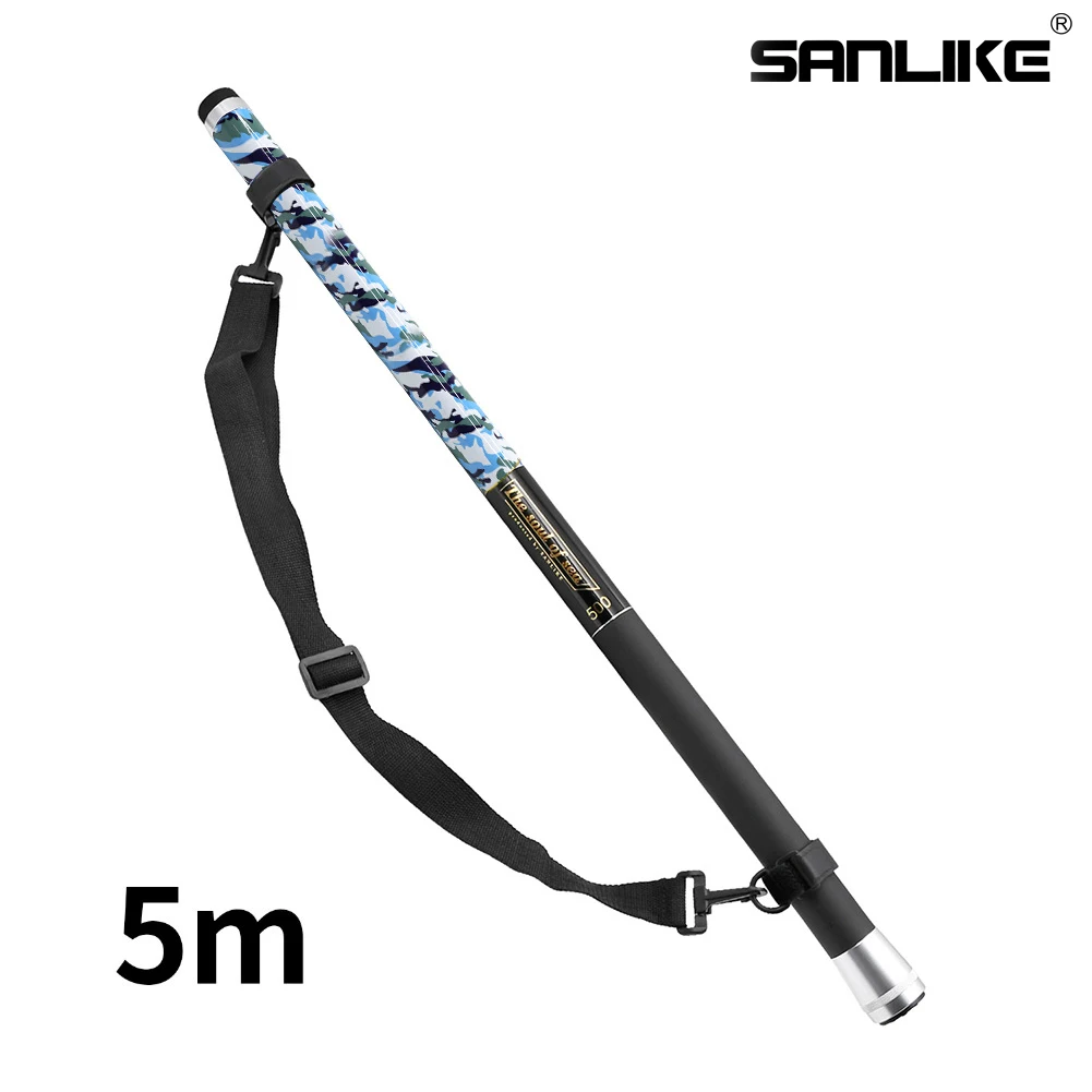 

SANLIKE 5m/6m Portable Collapsible Catch Fishing Net Foldable Carbon Long Handle Telescopic Fish Catching Landing Nets Gear