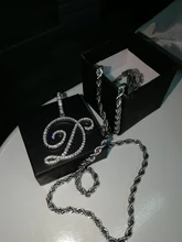 D & Z-collar con letras A-Z y circonita cúbica Iced Out, abalorio de Color dorado y plateado, estilo Hip Hop, Colgante para Nombre