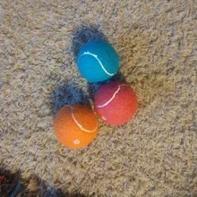 Q-MONSTER Dog Toy Set Thick Walled Natural Rubber Squeak Chew Balls for Dogs Tennis Interactive